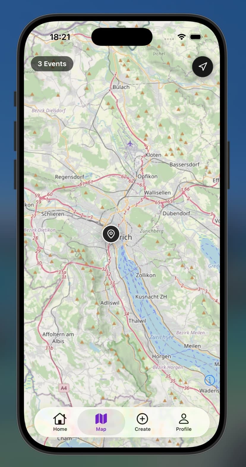 BeThere map view
