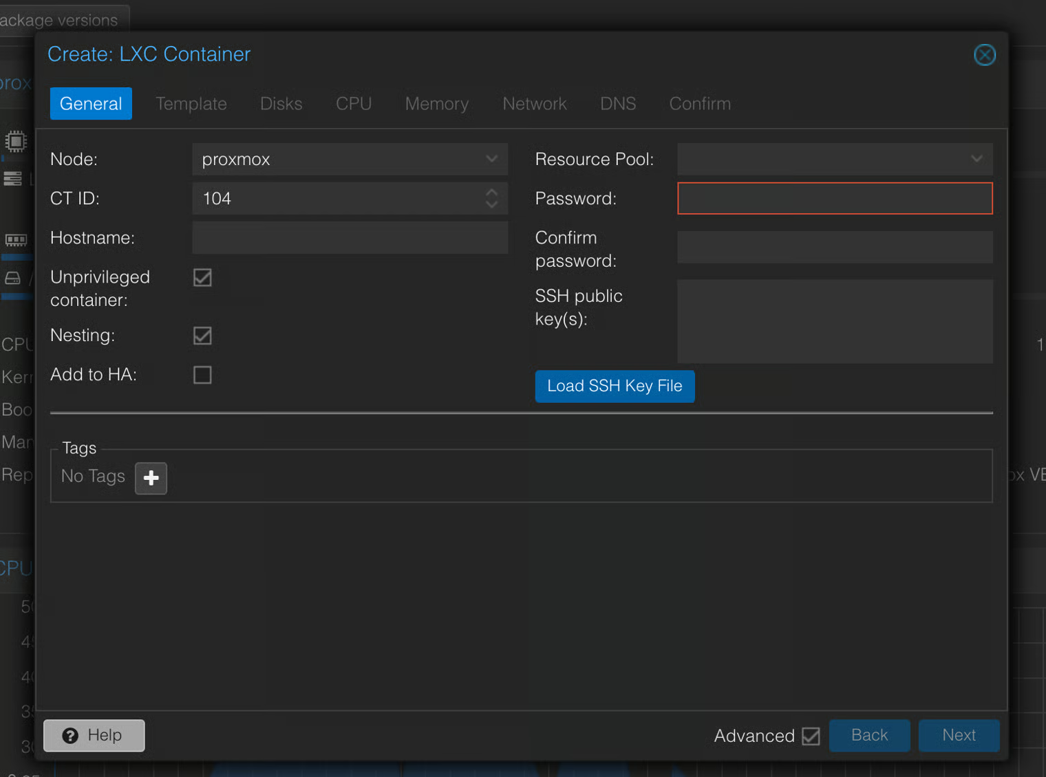 General settings